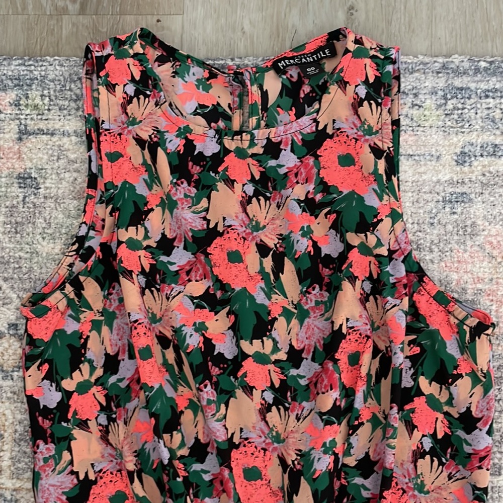 J.Crew Mercantile Neon Floral Flounce Dress - Picture 4 of 6